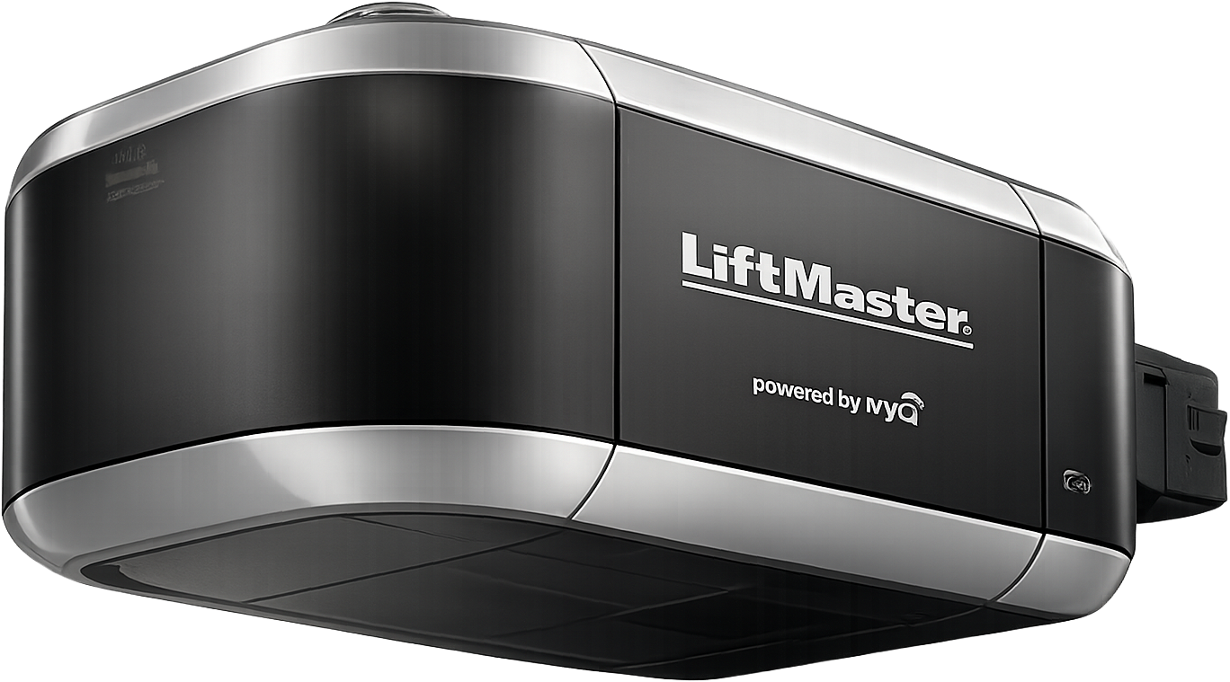 Technician diagnosing and repairing a garage door opener motor unit